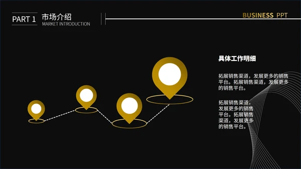 黑色简约线条创业计划书通用PPT模板