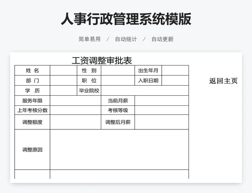 人事行政管理系统模版