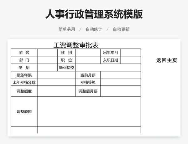 人事行政管理系统模版