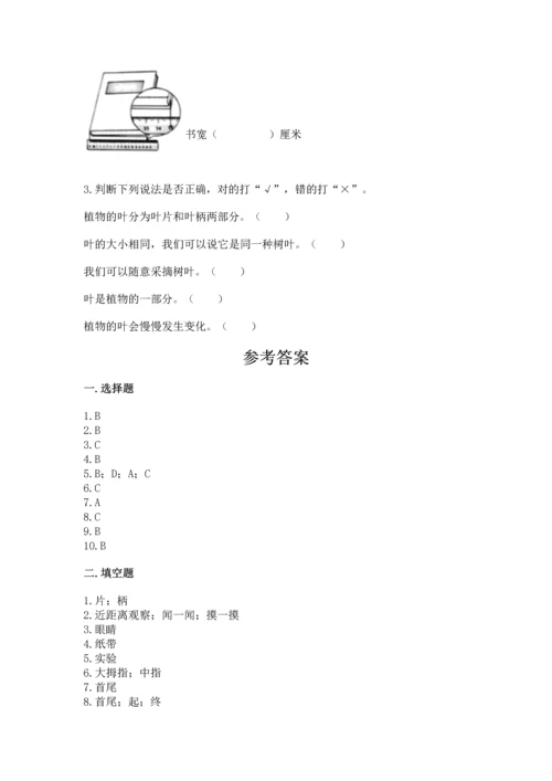 教科版一年级上册科学期末测试卷及答案（全优）.docx