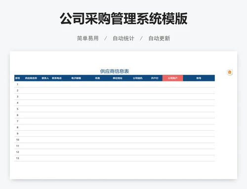 公司采购管理系统模版