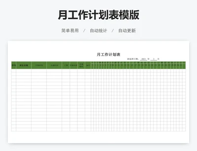 月工作计划表模版