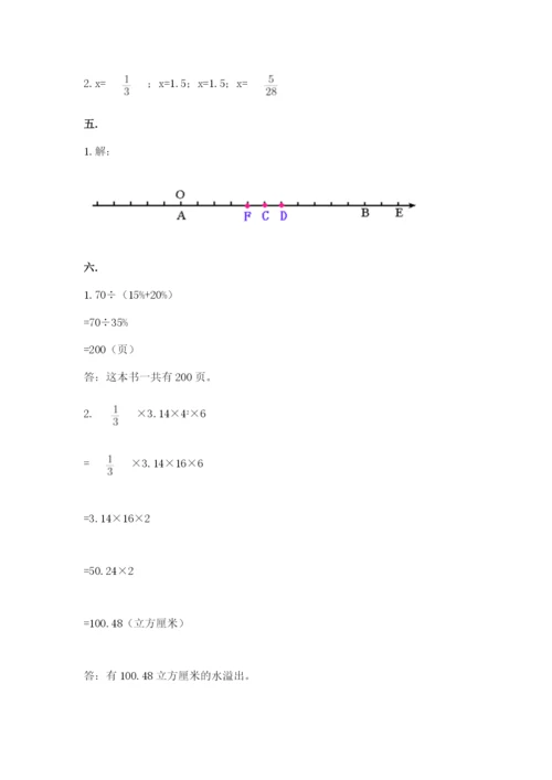 小学六年级数学摸底考试题（达标题）.docx