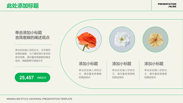 绿色文艺清新风总结汇报PPT演示模板