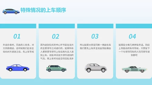 绿色简约风乘车礼仪职场商务礼仪培训PPT模板
