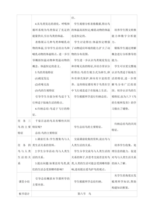 5.1.6 鸟【2024秋人教八上生物精彩课堂（素材+教案+导学案）】
