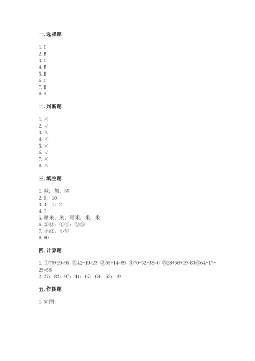 人教版二年级上册数学期中考试试卷附答案【b卷】.docx