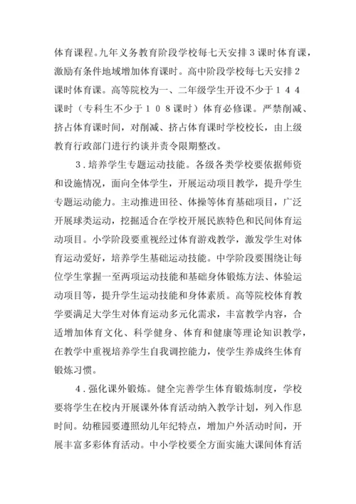 学校体育促进学生身心健康全面发展实施专项方案.docx