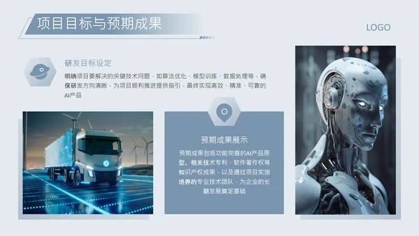 蓝灰色科技风AI产品研发项目PPT