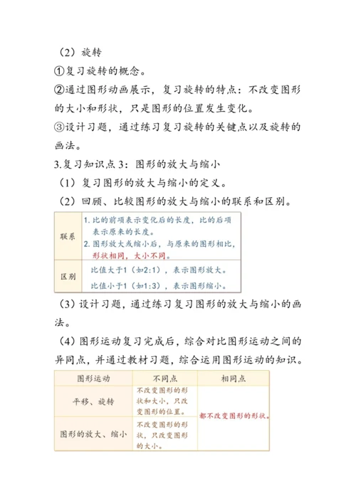 《整理与复习--图形的运动》（教案）人教版六年级数学下册