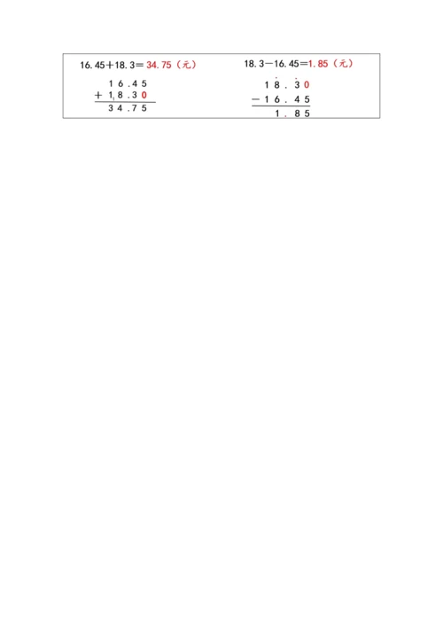 大单元教学【核心素养目标】6.2  小数加减法（2）（表格式）教学设计 人教版四年级下册