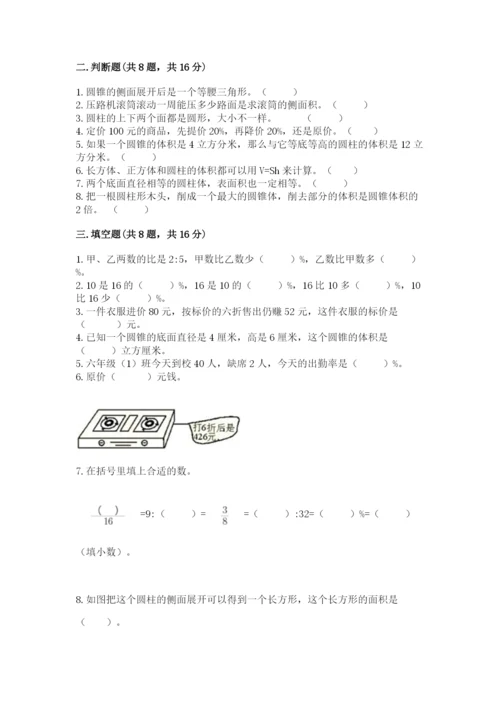 苏教版六年级下册数学期中测试卷精品【典优】.docx