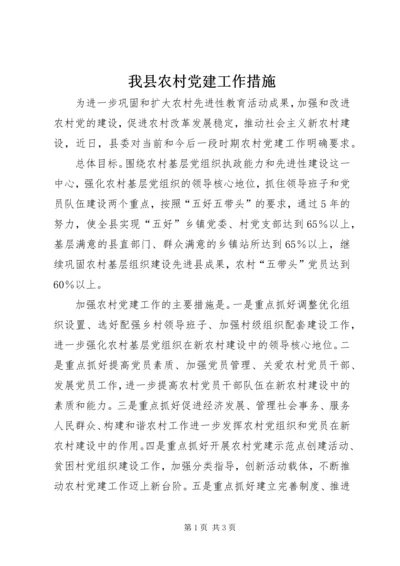 我县农村党建工作措施.docx