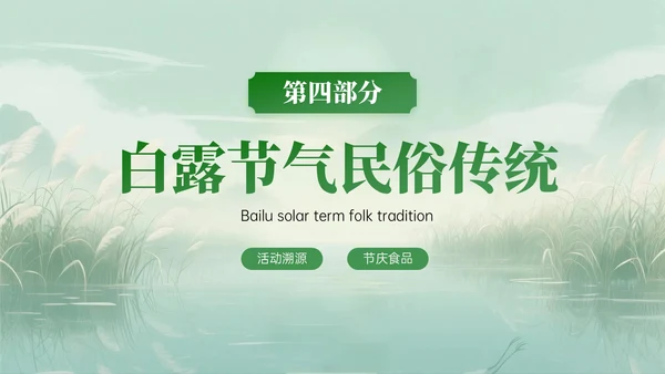 绿色中国风白露节气知识PPT模板