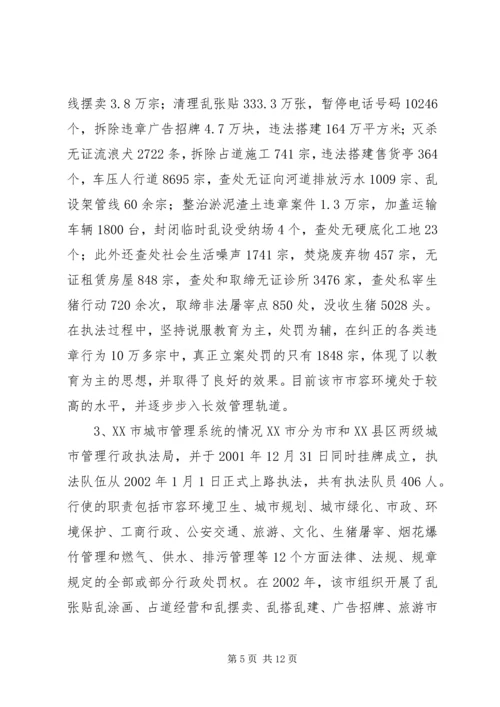 城市管理有关情况的汇报 (4).docx