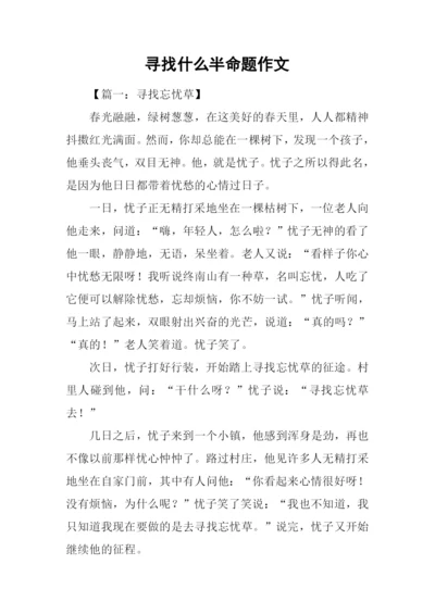 寻找什么半命题作文.docx