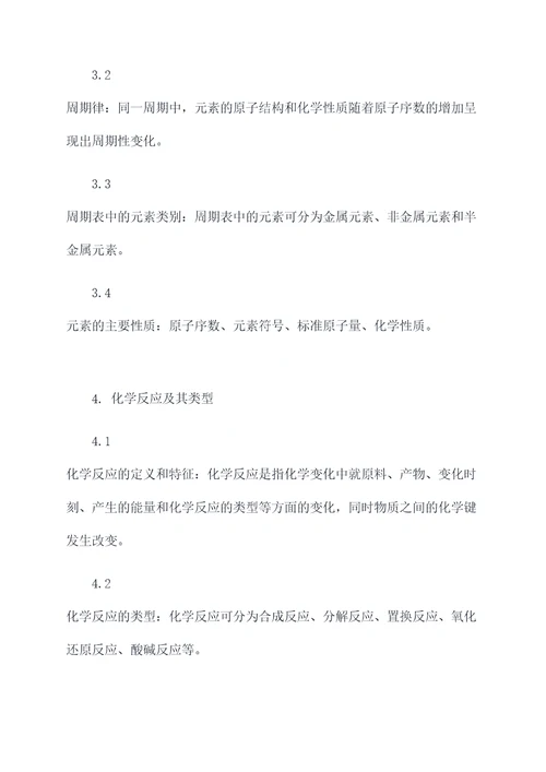 初二化学考试知识点总结