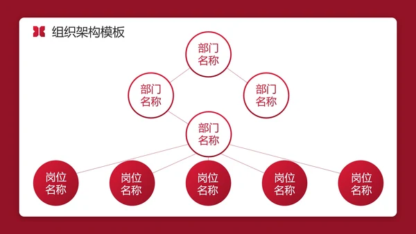 红色实景简约商务公司企业组织架构图PPT模板