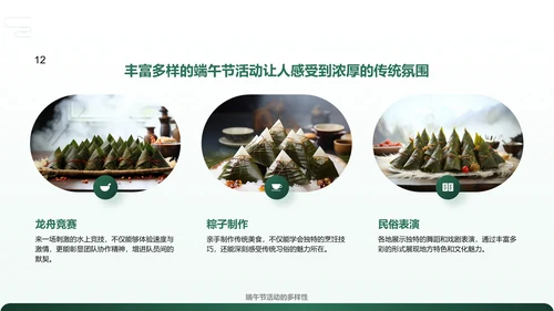 绿色复古风解读传统端午节PPT模板