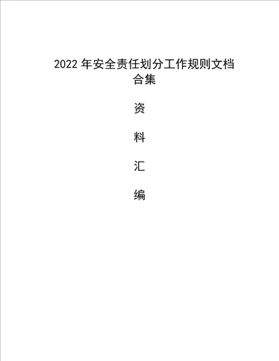 2022年安全责任划分工作规则文档合集