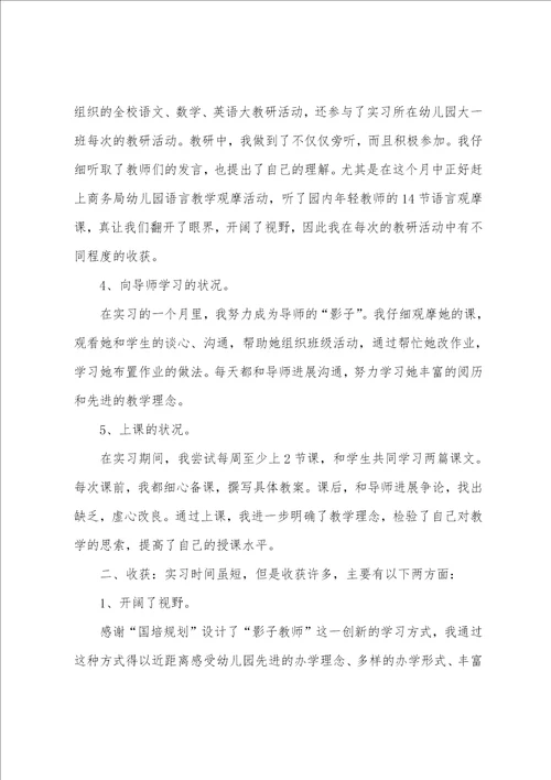 关于教师实习总结模板集合10篇