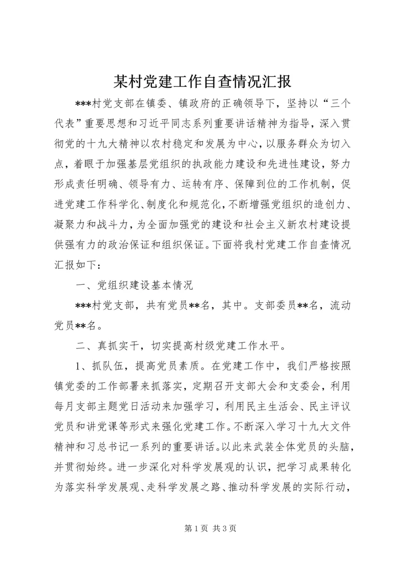 某村党建工作自查情况汇报.docx