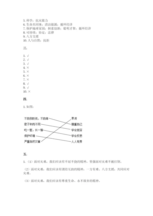 六年级下册道德与法治第二单元 爱护地球 共同责任 测试卷（典优）.docx