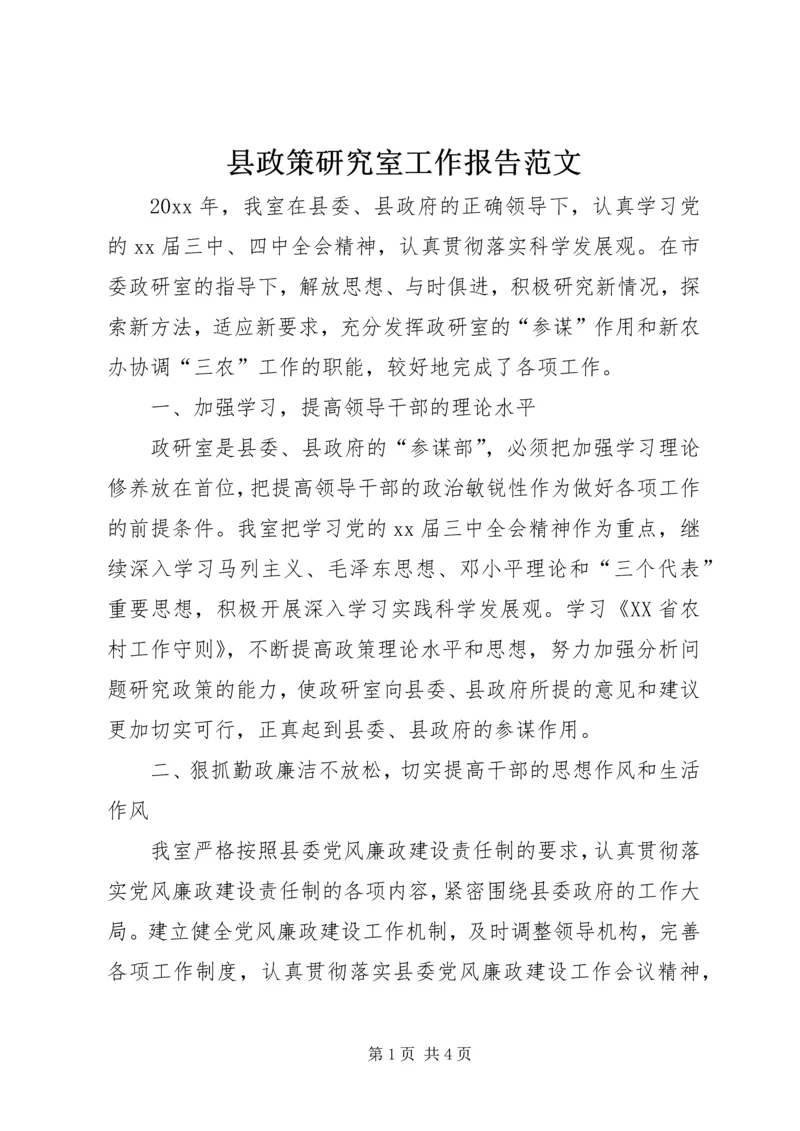 县政策研究室工作报告范文 (3).docx