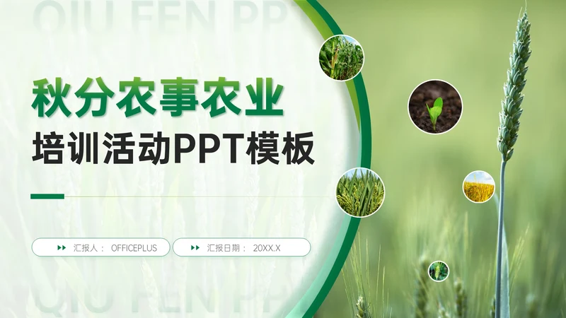 绿色商务风秋分农事农业培训活动PPT模板