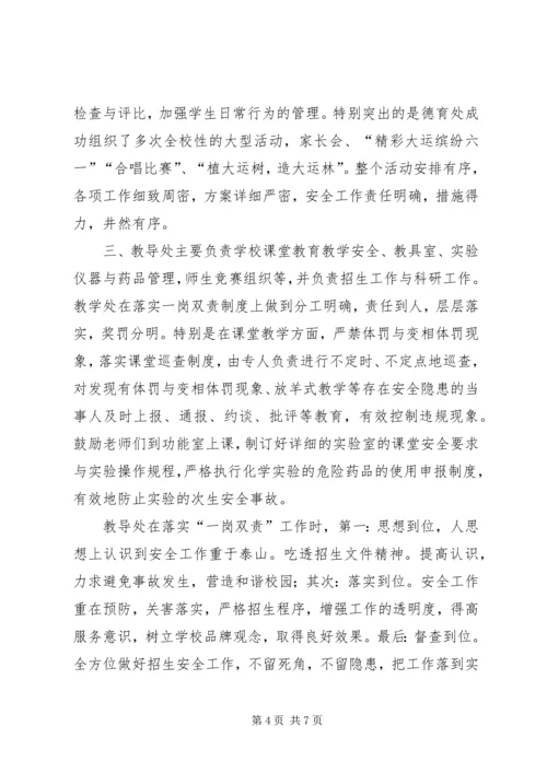 学校落实一岗双责情况汇报 (2).docx