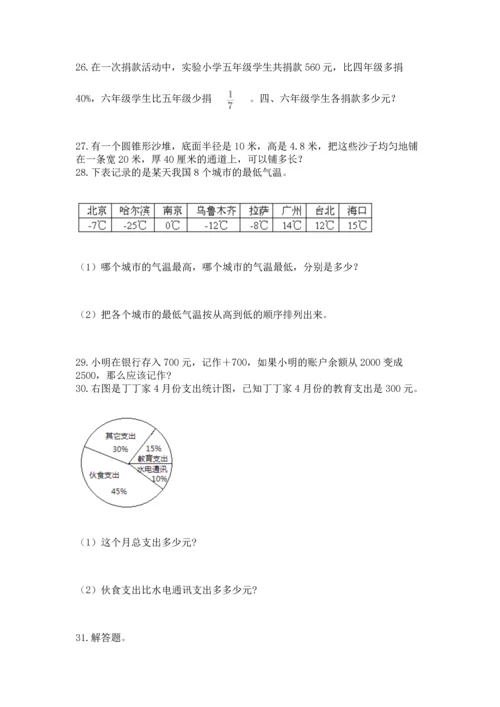 六年级小升初数学解决问题50道【全国通用】.docx