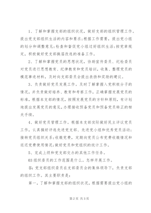 党支部委员党支部书记组织委员宣传委员职责.docx