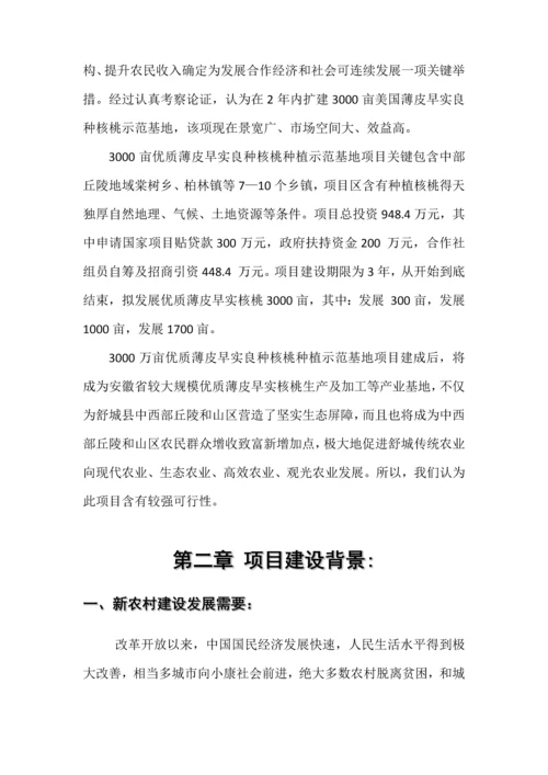 优质薄皮核桃基地项目建议书范本模板.docx