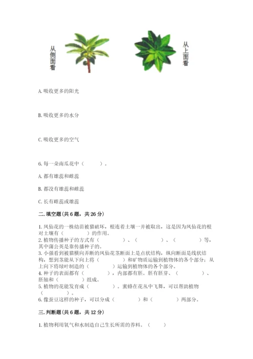 科学四年级下册第一单元植物的生长变化测试卷（精品）.docx