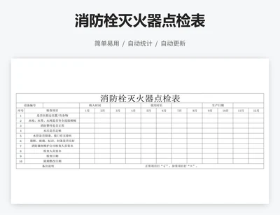 消防栓灭火器点检表