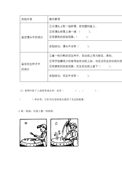 教科版科学四年级上册期末测试卷含完整答案（全国通用）.docx