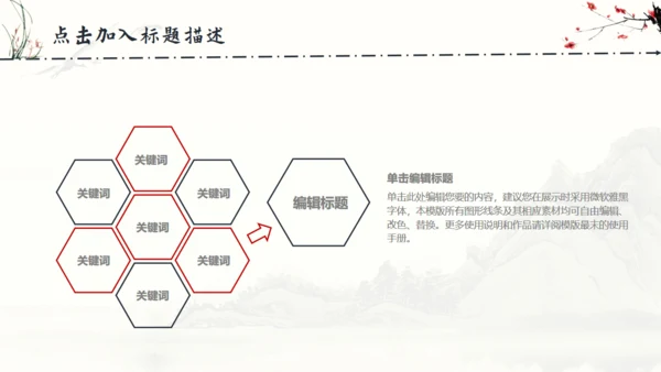 中国风梅花兰花山水通用PPT模板