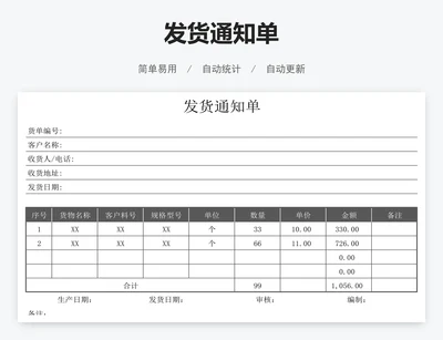 发货通知单