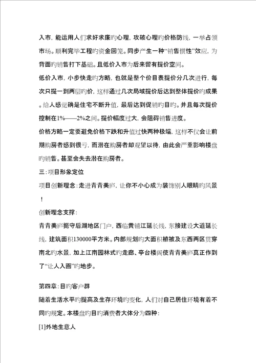 武汉长恒置业青青美庐专项项目模拟专题策划书