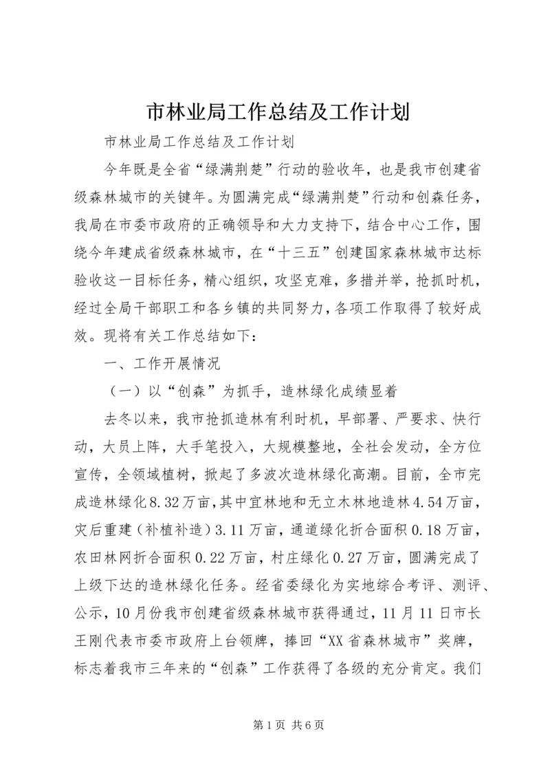 市林业局工作总结及工作计划 (4).docx