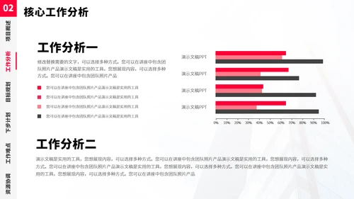 红色项目管理资源方案PPT模板