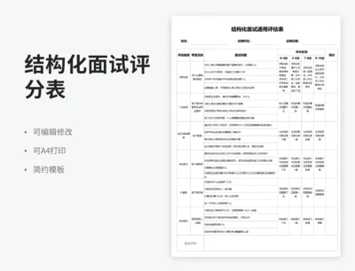 结构化面试通用评估表