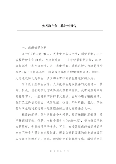 实习班主任工作计划报告.docx