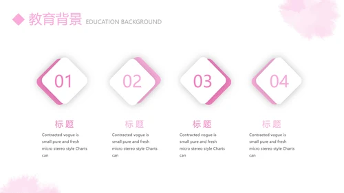 粉色小清新淡雅个人简历自我介绍动态PPT模板