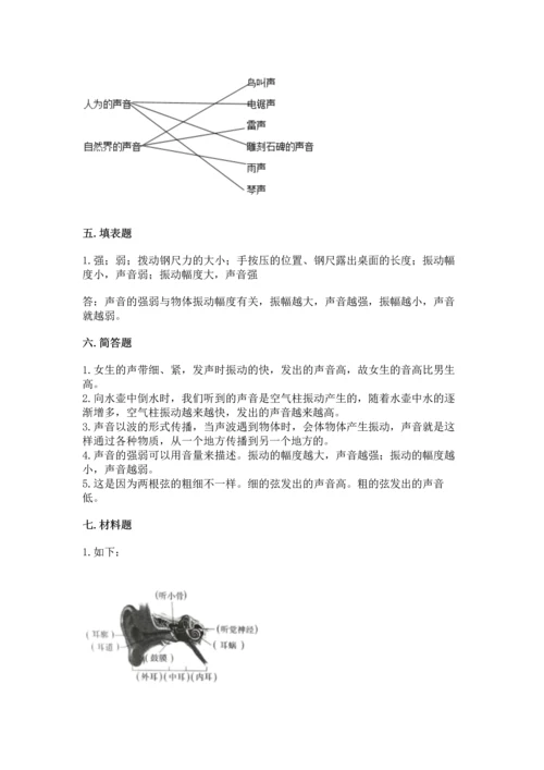 教科版科学四年级上册第一单元声音测试卷含答案（综合题）.docx