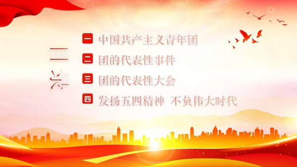 共青团建团101周年团史团课PPT课件五四青年节