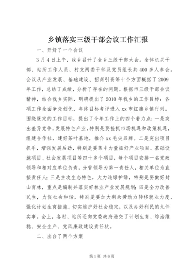 乡镇落实三级干部会议工作汇报.docx