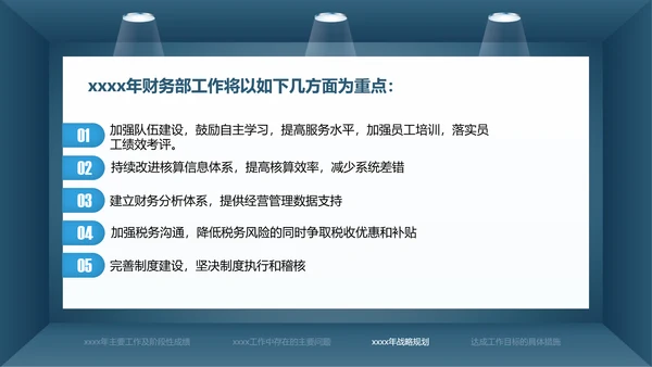 蓝色简约财务总监工作汇报PPT模板