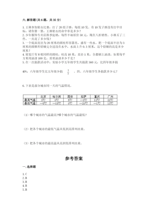 小升初数学期末测试卷附参考答案【夺分金卷】.docx