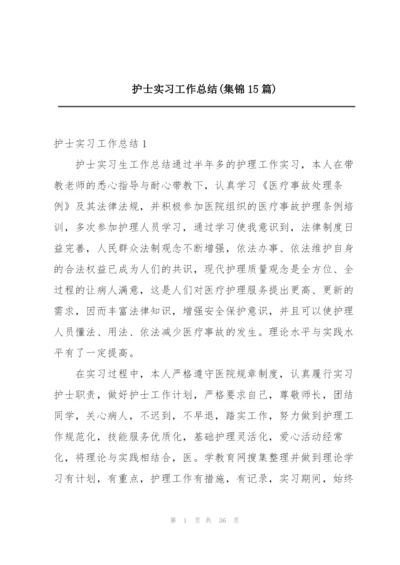 护士实习工作总结(集锦15篇).docx